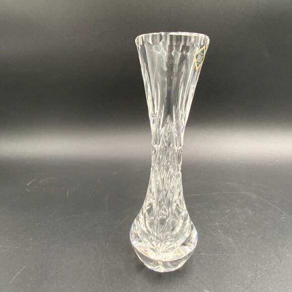 7” JIHLAVA Vase Lead Crystal Hand Cut Art Glass Made in Czech - Picture 4 of 7